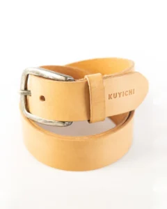 Ceinture beige en cuir