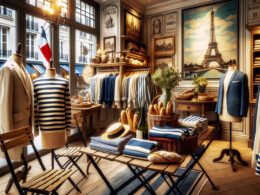 -linterieur-dune-boutique-de-vetements-ecoresponsables-situee-en-France-integrant-des-elements-tres-cliches-de-la-culture-francaise