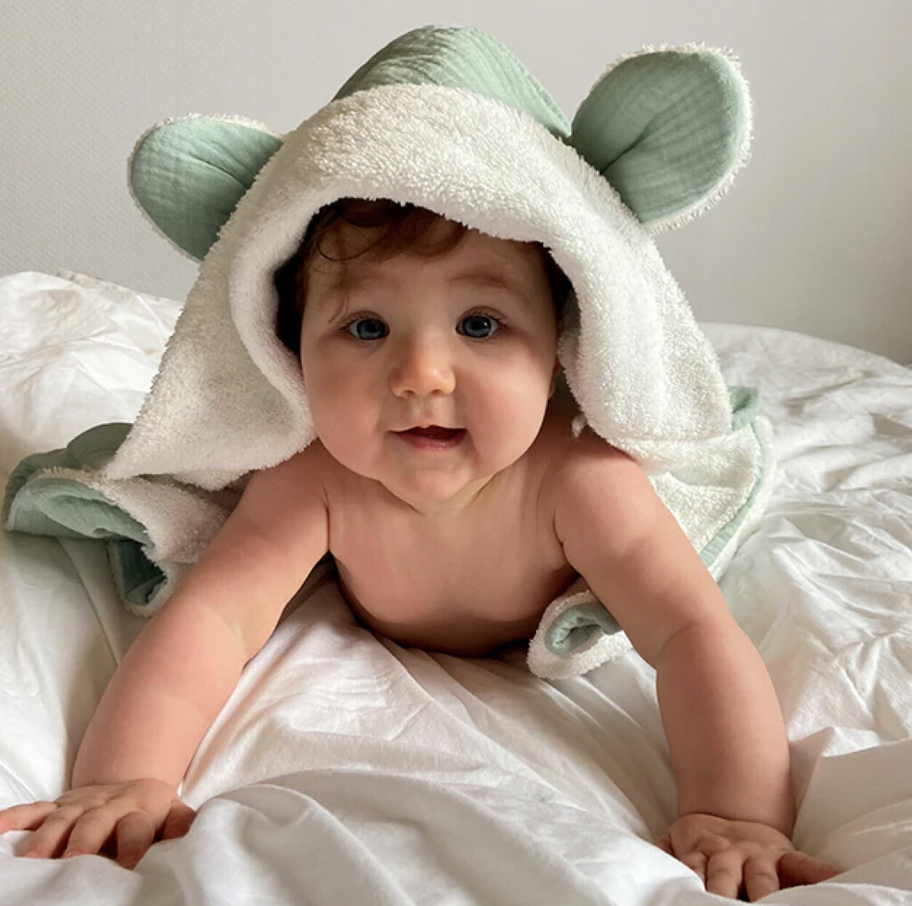 Sortie de bain pour bébé Blanc Cerise 