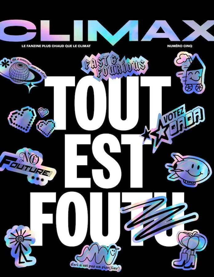 La couverture du nouveau numéro du magazine Climax 'Tout est fou<s>tu<s>'