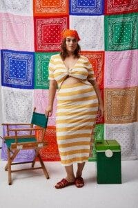 Robe à rayures blanche et orange de la marque Make my lemonade