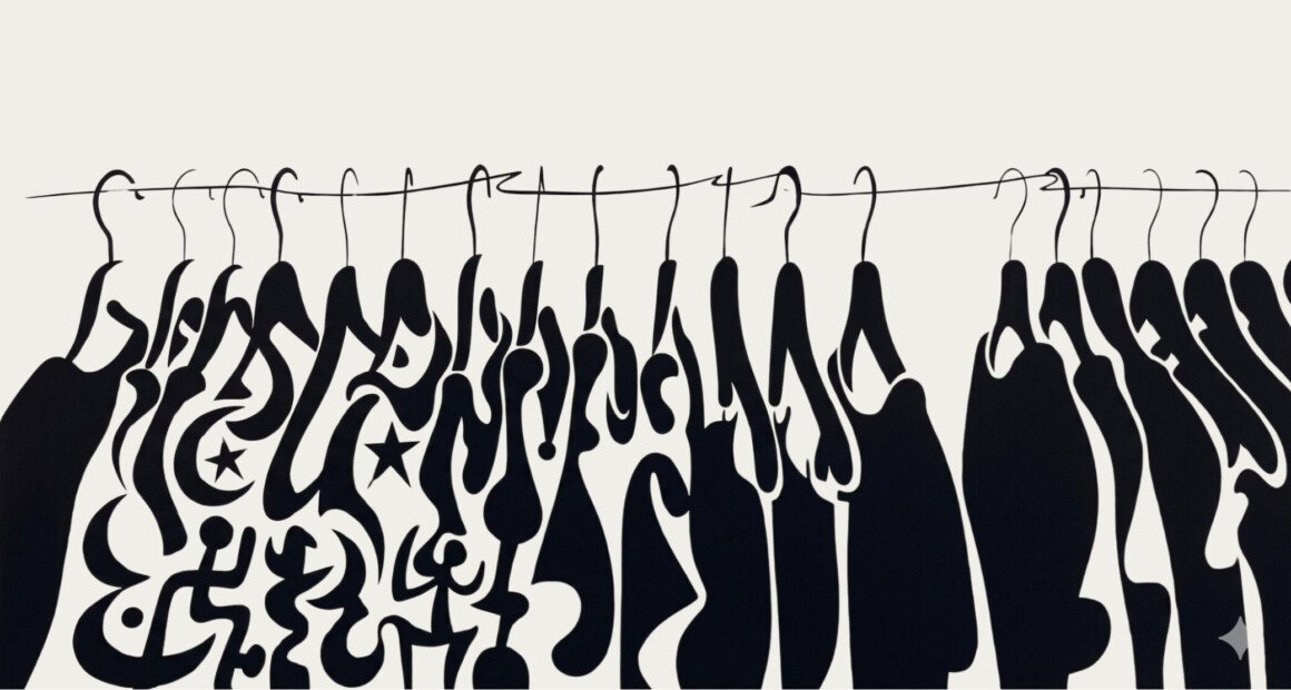 illustration-de-t-shirts-noirs-sur-cintre