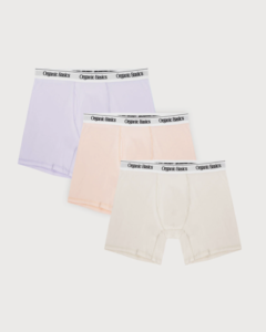ensemble de trois boxers pastels