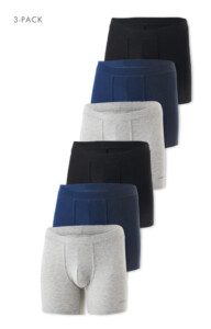 Pack de six caleçons gris, bleu et noir