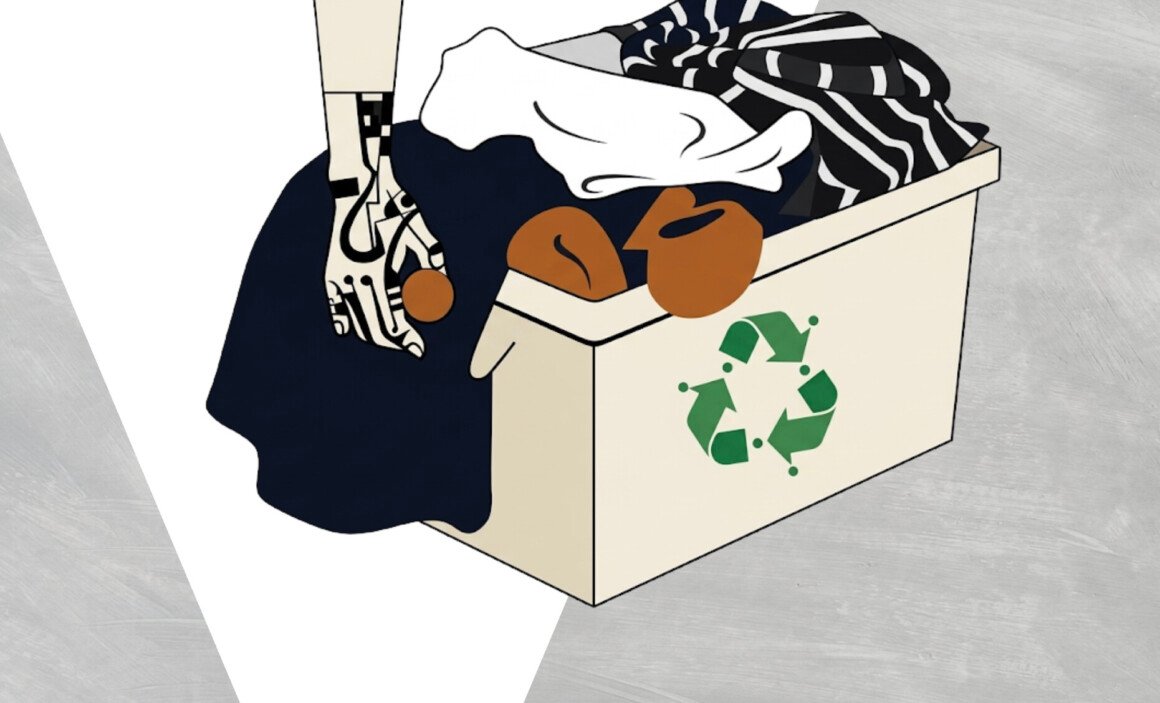 main-attrape-un-bac-de-vêtements-à-recycler