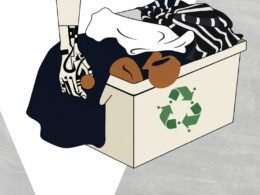 main-attrape-un-bac-de-vêtements-à-recycler