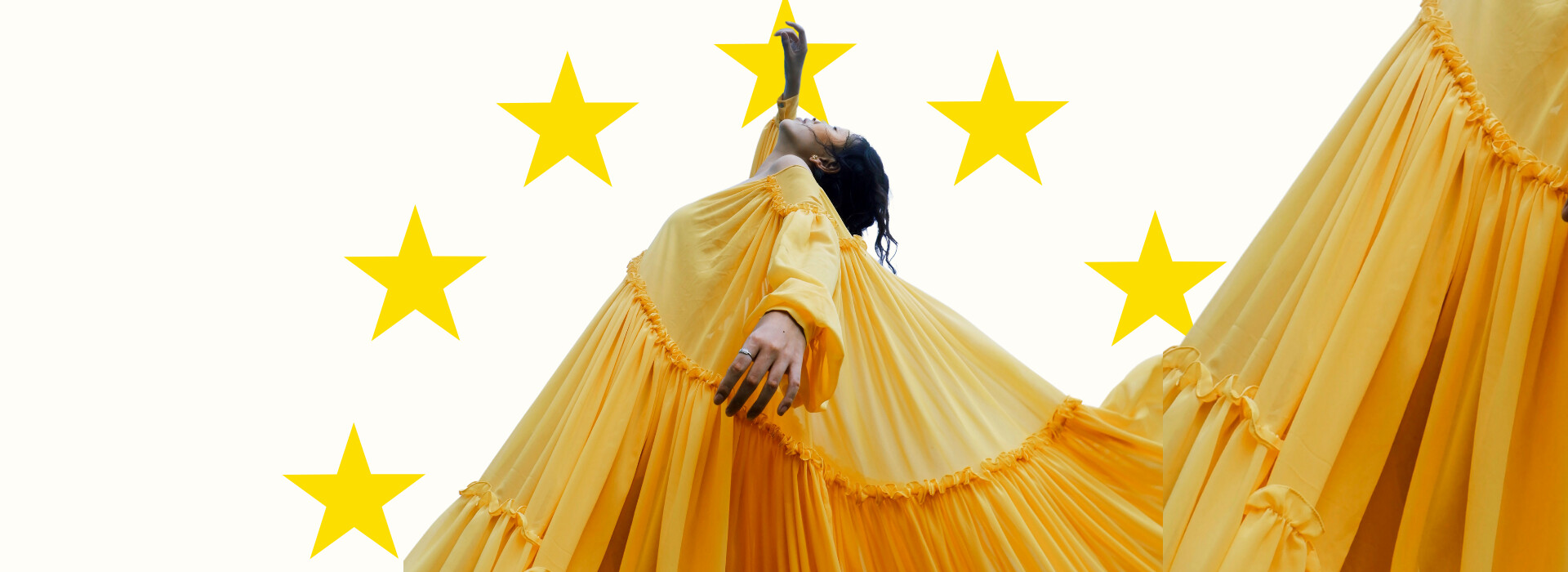 feme-robe-jaune-etoile-europe