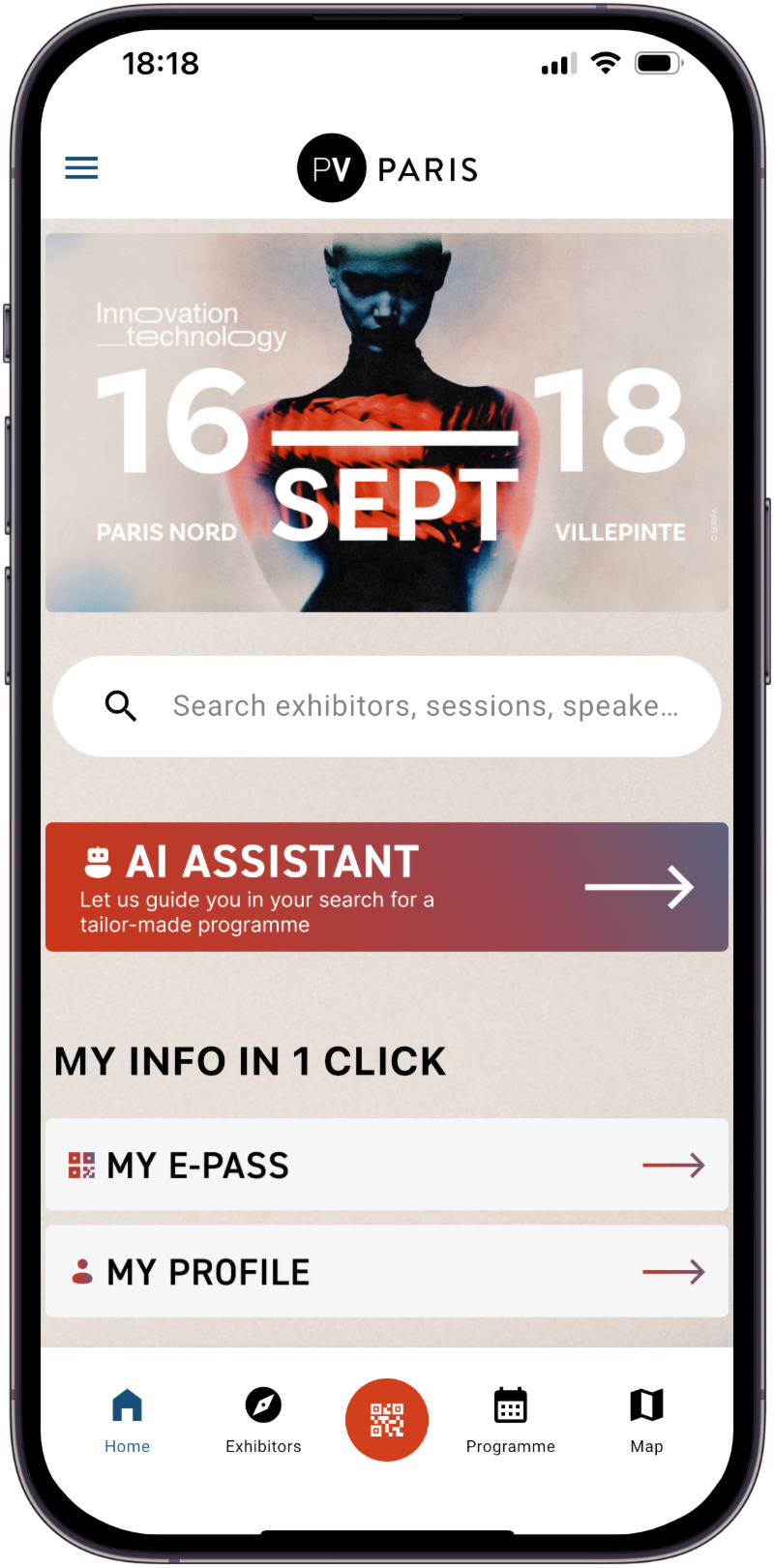 mockups de telephones, salon premiere vision paris application