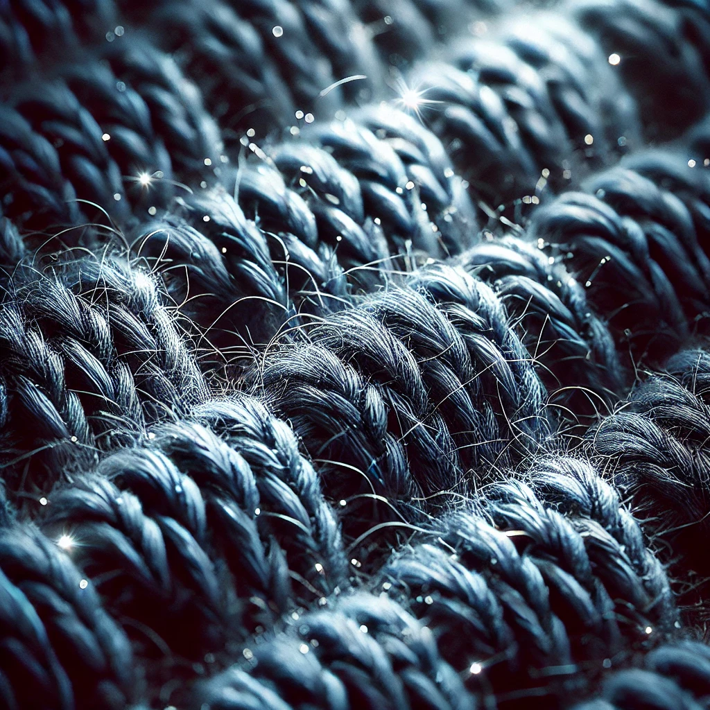 A-highly-detailed-macro-view-of-a-knitted-fabric-dark-blue-in-color-showing-the-intricate-mesh-and-loops-of-the-yarn.-The-texture-is-smooth-and-clea