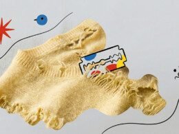 pull-en-cachemire-jaune-décousu-par-une-lame-de-rasoir