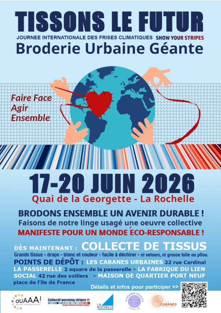 À La Rochelle, une broderie géante pour alerter sur le climat et la pollution textile