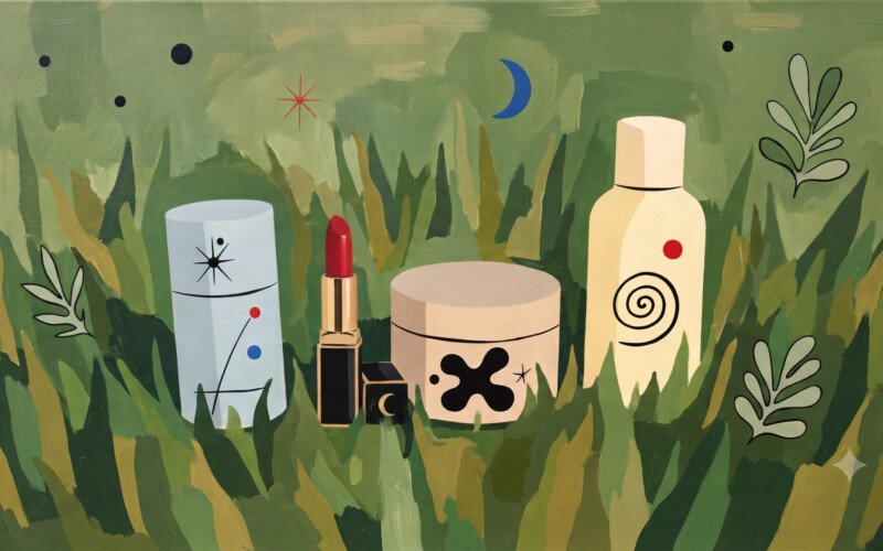 differents-packagings-de-cosmetique-dans-l-herbe