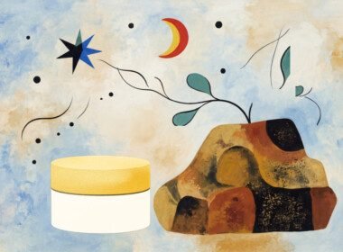 illustration-pot-de-creme-sur-une-pierre