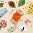 illustration-d-une-bobine-de-fil-orange-sur-une-table