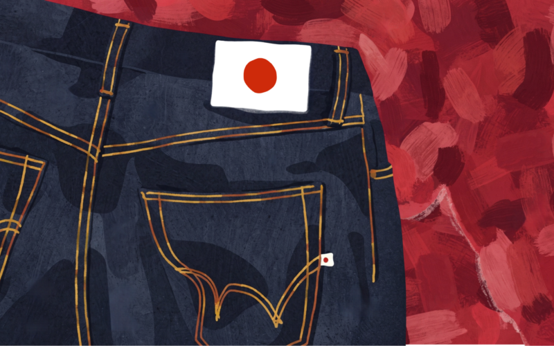 jean-japonais-avec-une-etiquette-affichant-le-drapeau-du-japon
